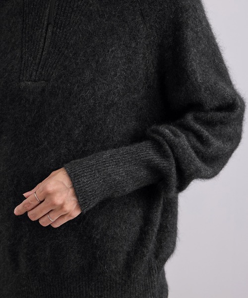 SALON adam et rope'(サロン アダム エ ロペ)の「YAK ハーフジッププルオーバー / セットアップ対応(ニット/セーター・レディース・ブラウン系その他2/チャコールグレー・FREE)」の16枚目の写真