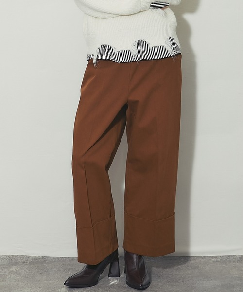 ANOTHER S(アナザーエス)の「ロールヘムセンタープレスイージーデニムパンツ(その他パンツ・レディース・カーキ/ブラウン・FREE)」の18枚目の写真