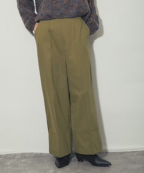 ANOTHER S(アナザーエス)の「ロールヘムセンタープレスイージーデニムパンツ(その他パンツ・レディース・カーキ/ブラウン・FREE)」の12枚目の写真