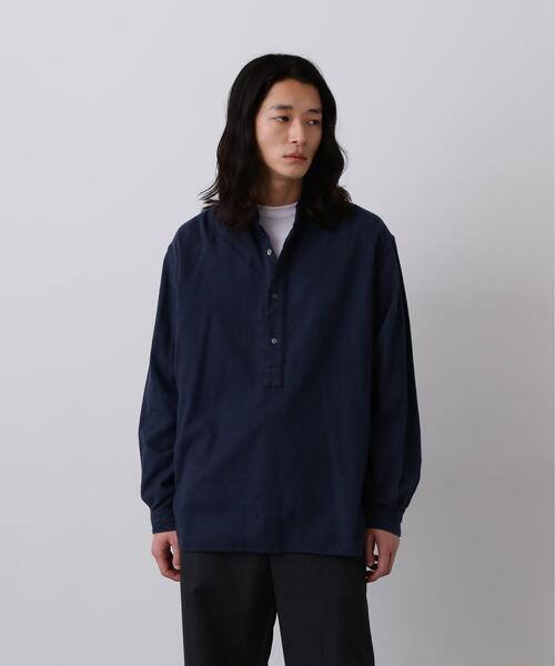 YLEVE（イレーヴ）の「YLEVE / BRUSHED COTTON VIYELLA GARMENT DYE SHIRT（シャツ/ブラウス・メンズ・ブラウン/ネイビー・4/5/3）」の2枚目の写真