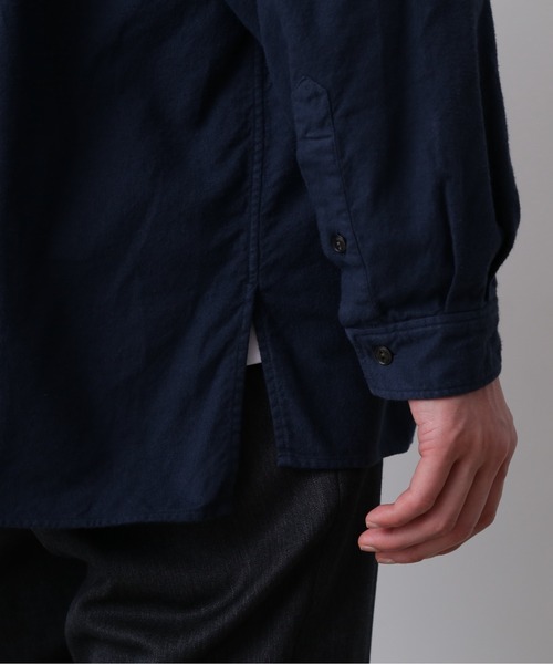YLEVE（イレーヴ）の「YLEVE / BRUSHED COTTON VIYELLA GARMENT DYE SHIRT（シャツ/ブラウス・メンズ・ブラウン/ネイビー・4/5/3）」の6枚目の写真