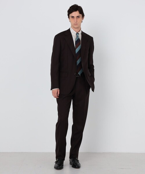 TOMORROWLAND (トゥモローランド)の「ウール 2プリーツスラックス BRITISH WINTER TEX DORMEUIL セットアップ対応(スラックス・メンズ・ダークブラウン/ネイビー・44/46/48/50/52/42/54)」の3枚目の写真