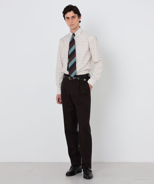 TOMORROWLAND (トゥモローランド)の「ウール 2プリーツスラックス BRITISH WINTER TEX DORMEUIL セットアップ対応(スラックス・メンズ・ダークブラウン/ネイビー・44/46/48/50/52/42/54)」の4枚目の写真