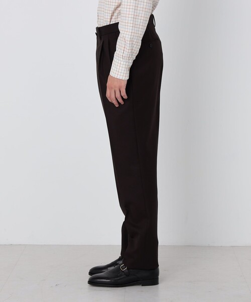TOMORROWLAND (トゥモローランド)の「ウール 2プリーツスラックス BRITISH WINTER TEX DORMEUIL セットアップ対応(スラックス・メンズ・ダークブラウン/ネイビー・44/46/48/50/52/42/54)」の7枚目の写真