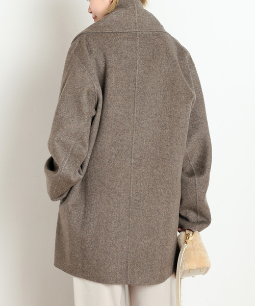 AP STUDIO(エーピーストゥディオ)の「【LIBERADD/リベラド】SHAWL COLLAR SHORT COAT(その他アウター・レディース・チャコールグレー/ベージュ・FREE)」の12枚目の写真