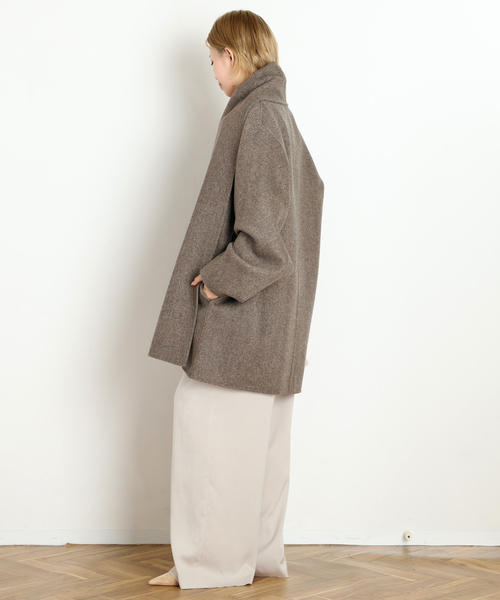 AP STUDIO(エーピーストゥディオ)の「【LIBERADD/リベラド】SHAWL COLLAR SHORT COAT(その他アウター・レディース・チャコールグレー/ベージュ・FREE)」の14枚目の写真