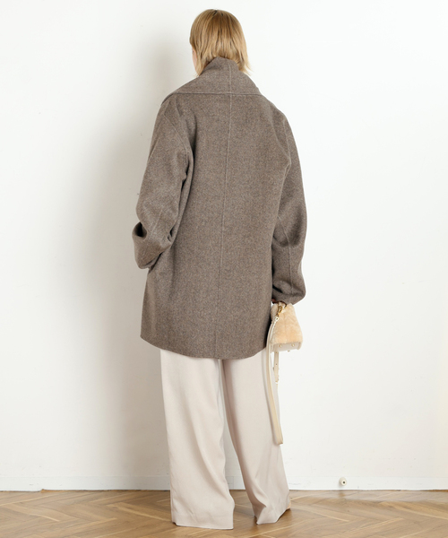 AP STUDIO(エーピーストゥディオ)の「【LIBERADD/リベラド】SHAWL COLLAR SHORT COAT(その他アウター・レディース・チャコールグレー/ベージュ・FREE)」の15枚目の写真