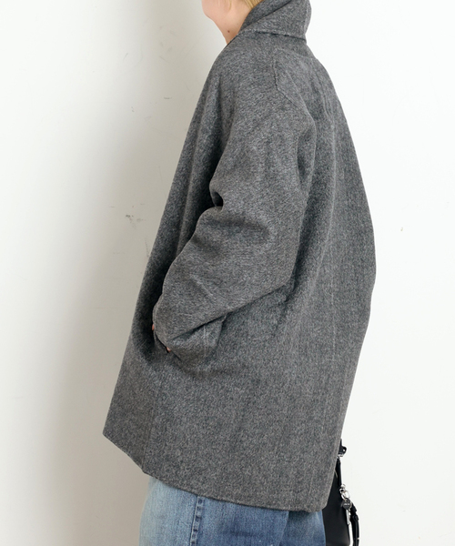 AP STUDIO(エーピーストゥディオ)の「【LIBERADD/リベラド】SHAWL COLLAR SHORT COAT(その他アウター・レディース・チャコールグレー/ベージュ・FREE)」の16枚目の写真