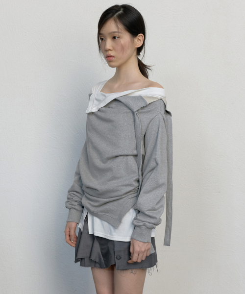 FLAREUP（フレアアップ）の「2レイヤード MTM (FL-197_Melange)（Tシャツ/カットソー・レディース・グレー・OS）」の2枚目の写真