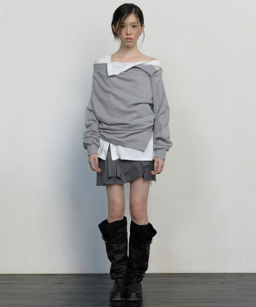 FLAREUP（フレアアップ）の「2レイヤード MTM (FL-197_Melange)（Tシャツ/カットソー・レディース・グレー・OS）」の4枚目の写真