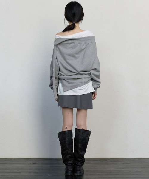 FLAREUP（フレアアップ）の「2レイヤード MTM (FL-197_Melange)（Tシャツ/カットソー・レディース・グレー・OS）」の6枚目の写真