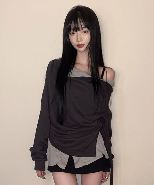 FLAREUP（フレアアップ）の「2レイヤード MTM (FL-197_Melange)（Tシャツ/カットソー・レディース・グレー・OS）」の22枚目の写真