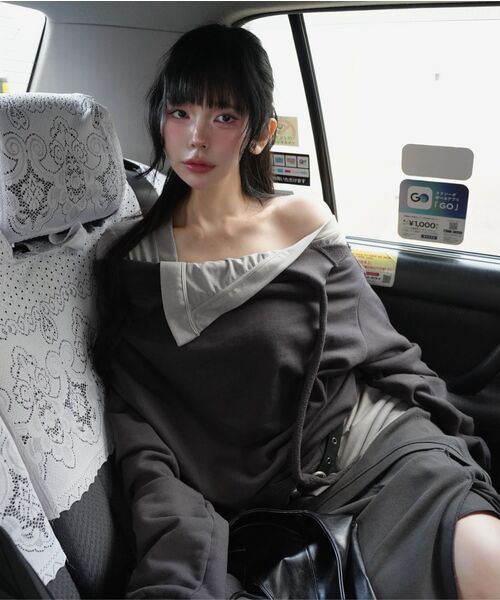 FLAREUP（フレアアップ）の「2レイヤード MTM (FL-197_Melange)（Tシャツ/カットソー・レディース・グレー・OS）」の18枚目の写真