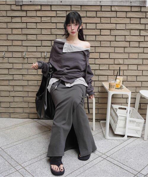 FLAREUP（フレアアップ）の「2レイヤード MTM (FL-197_Melange)（Tシャツ/カットソー・レディース・グレー・OS）」の17枚目の写真