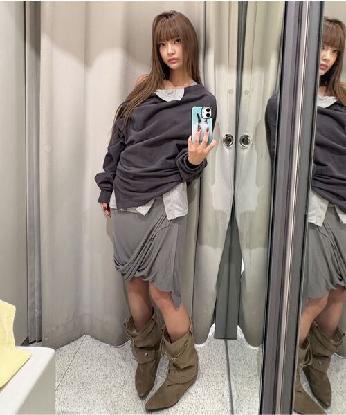 FLAREUP（フレアアップ）の「2レイヤード MTM (FL-197_Melange)（Tシャツ/カットソー・レディース・グレー・OS）」の12枚目の写真