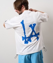 STUD MUFFIN（スタッドマフィン）の「mt10760- 7ozコットンファインジャージー BONE LAプリントドローコードSSシャツ(714-02940)（Tシャツ/カットソー）」