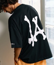 STUD MUFFIN（スタッドマフィン）の「mt10760- 7ozコットンファインジャージー BONE LAプリントドローコードSSシャツ(714-02940)（Tシャツ/カットソー）」