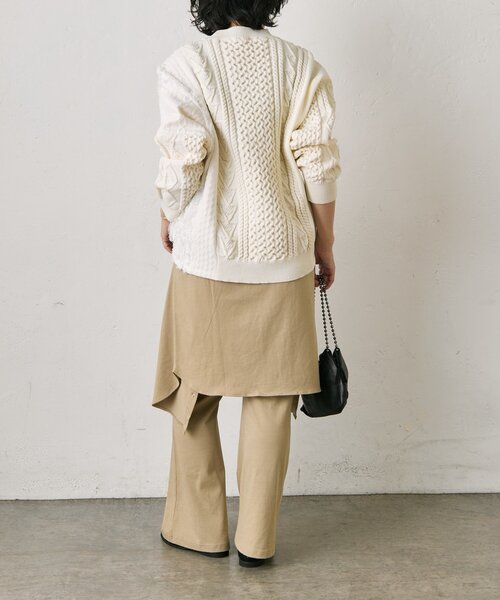 ear PAPILLONNER（イアパピヨネ）の「パッチワークニットプルオーバー【SUM1 STYLE】（ニット/セーター・レディース・ホワイト/ブラック・FREE）」の8枚目の写真