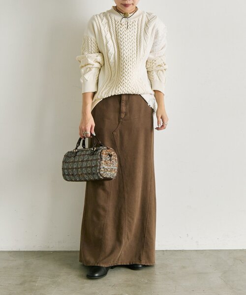 ear PAPILLONNER（イアパピヨネ）の「パッチワークニットプルオーバー【SUM1 STYLE】（ニット/セーター・レディース・ホワイト/ブラック・FREE）」の9枚目の写真