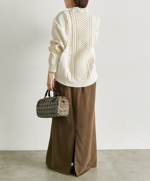 ear PAPILLONNER（イアパピヨネ）の「パッチワークニットプルオーバー【SUM1 STYLE】（ニット/セーター・レディース・ホワイト/ブラック・FREE）」の10枚目の写真