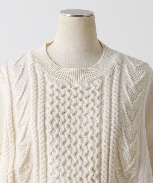 ear PAPILLONNER（イアパピヨネ）の「パッチワークニットプルオーバー【SUM1 STYLE】（ニット/セーター・レディース・ホワイト/ブラック・FREE）」の12枚目の写真