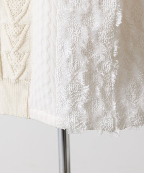 ear PAPILLONNER（イアパピヨネ）の「パッチワークニットプルオーバー【SUM1 STYLE】（ニット/セーター・レディース・ホワイト/ブラック・FREE）」の13枚目の写真