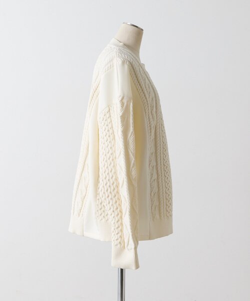 ear PAPILLONNER（イアパピヨネ）の「パッチワークニットプルオーバー【SUM1 STYLE】（ニット/セーター・レディース・ホワイト/ブラック・FREE）」の16枚目の写真