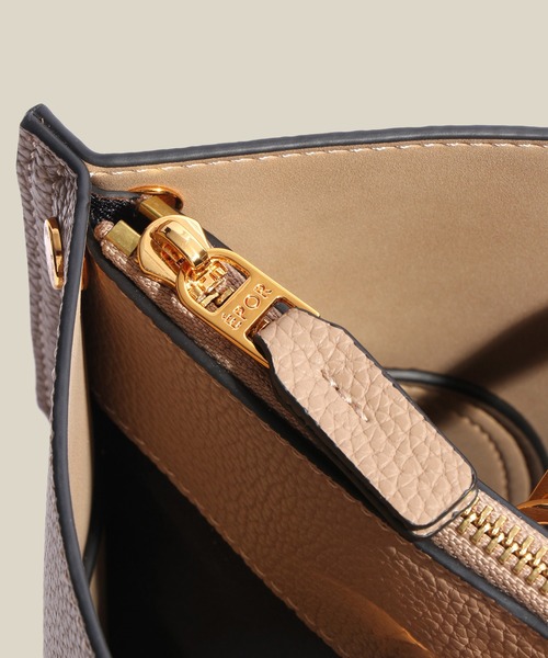 E'POR(エポール)の「【E'POR】BAMBOO BAG Medium/軽量・通勤(ハンドバッグ・レディース・オフホワイト/グレー/ベージュ系その他2/ブラック系その他2・FREE)」の6枚目の写真