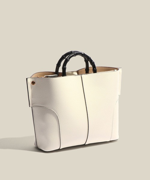 E'POR(エポール)の「【E'POR】BAMBOO BAG Medium/軽量・通勤(ハンドバッグ・レディース・オフホワイト/グレー/ベージュ系その他2/ブラック系その他2・FREE)」の14枚目の写真