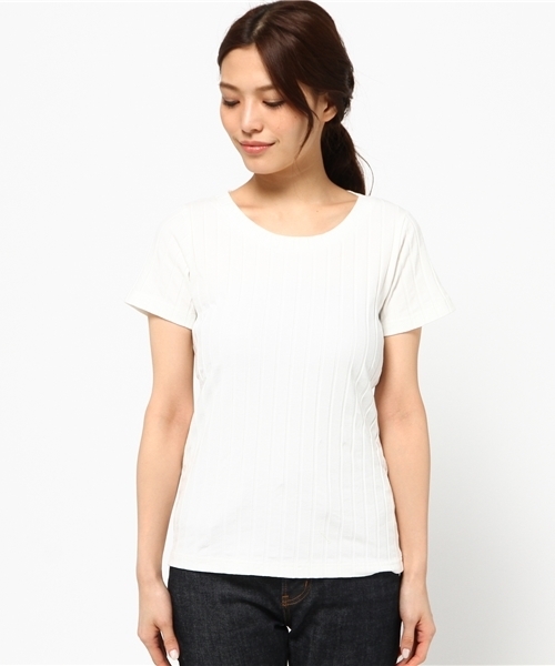 SLY（スライ）の「CUT WIDE RIB T/SH-S（Tシャツ/カットソー・レディース・グリーン系その他/ブラック/ライトピンク/ホワイト/オレンジ系その他・2/1）」の6枚目の写真
