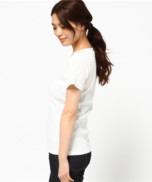 SLY（スライ）の「CUT WIDE RIB T/SH-S（Tシャツ/カットソー・レディース・グリーン系その他/ブラック/ライトピンク/ホワイト/オレンジ系その他・2/1）」の7枚目の写真