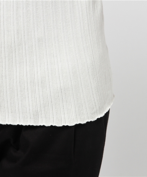 Khaju（カージュ）の「Khaju: ウォッシャブルリブニット（ニット/セーター・レディース・ワインレッド/オフホワイト/ダークグリーン/ブラック・ONE SIZE）」の10枚目の写真