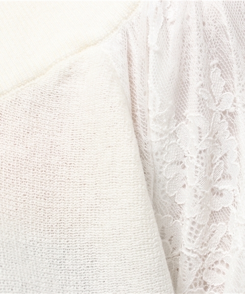 archives（アルシーヴ）の「袖レース地 ニットプルオーバー（ニット/セーター・レディース・ブラック/ワイン/オフホワイト・MEDIUM）」の10枚目の写真