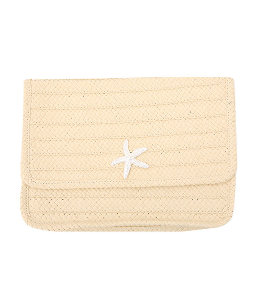 Luz Llena(ラズレナ)の「スターフィッシュ付きペーパークラッチバッグ(クラッチバッグ・レディース・ブラウン/ブラック/ライトベージュ/ベージュ・フリ-)」の4枚目の写真