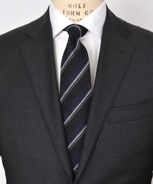 SHIPS（シップス）の「Stefanobigi: ウール/シルク レジメンタル ストライプ ネクタイ（ネクタイ・メンズ・ブラウン/ネイビー/パープル・1）」の5枚目の写真