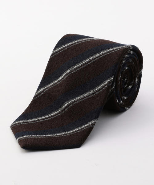 SHIPS（シップス）の「Stefanobigi: ウール/シルク レジメンタル ストライプ ネクタイ（ネクタイ・メンズ・ブラウン/ネイビー/パープル・1）」の8枚目の写真