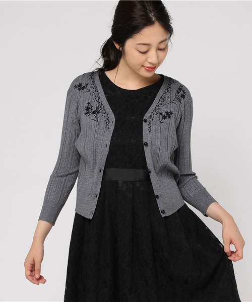 Rirandture リランドチュール の ビーズ刺繍カーディガン カーディガン ボレロ Wear