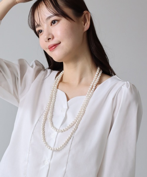 フェイクパール2wayロングネックレス（ネックレス）｜BLUEEAST（ブルー