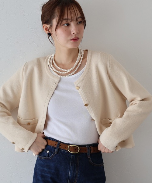 BLUEEAST(ブルーイースト)の「フェイクパール2wayロングネックレス(ネックレス・レディース・オフホワイト/ピンク/シャンパン・FREE)」の8枚目の写真