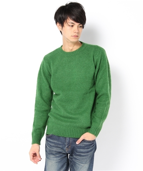 WEGO（ウィゴー）の「シャギードッククルーニット（ニット/セーター・メンズ・ブラック/杢グレー/グリーン/マスタード/ピンク・MEDIUM/LARGE）」の13枚目の写真