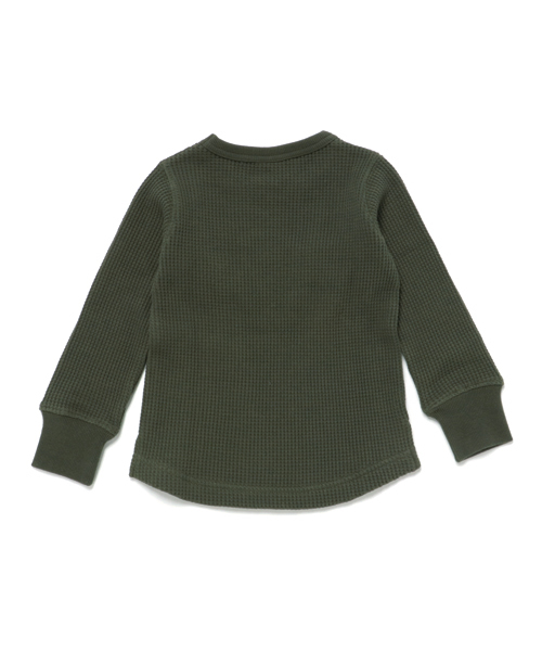 Champion(チャンピオン)の「【Champion】ロゴ刺繍ワッフルロングスリーブプルオーバー (Tシャツ/カットソー・キッズ・カーキ・140/130/120/100/110)」の6枚目の写真