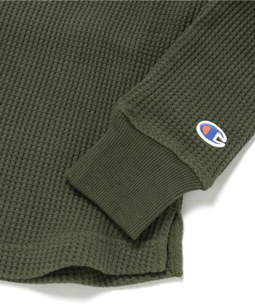 Champion(チャンピオン)の「【Champion】ロゴ刺繍ワッフルロングスリーブプルオーバー (Tシャツ/カットソー・キッズ・カーキ・140/130/120/100/110)」の7枚目の写真