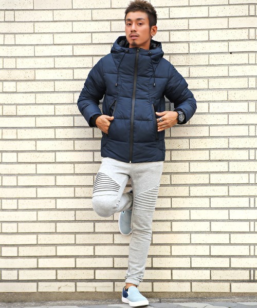 LUXSTYLE(ラグスタイル)の「シレーボリュームネック中綿ブルゾン(ダウンジャケット/コート・メンズ・ワイン/ブラック/ネイビー/チャコール/ベージュ/グレー系その他・M/L/XL)」の11枚目の写真
