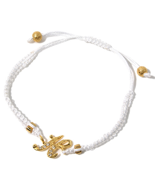 RANDOM / ランダム 】 SWAROVSKI INITIAL CORD BRACELET - WHITE