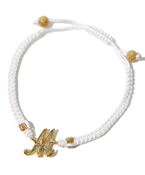 RANDOM（ランダム）の「【 RANDOM / ランダム 】 SWAROVSKI INITIAL CORD BRACELET - WHITE / スワロフスキー コード ブレスレッド（ブレスレット・メンズ・H/K/M/N/R/S/T/Y/A/E・FREE）」の5枚目の写真