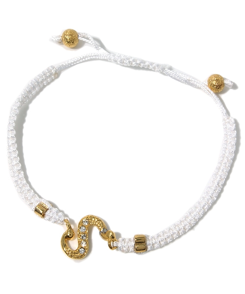 RANDOM（ランダム）の「【 RANDOM / ランダム 】 SWAROVSKI INITIAL CORD BRACELET - WHITE / スワロフスキー コード ブレスレッド（ブレスレット・メンズ・H/K/M/N/R/S/T/Y/A/E・FREE）」の8枚目の写真