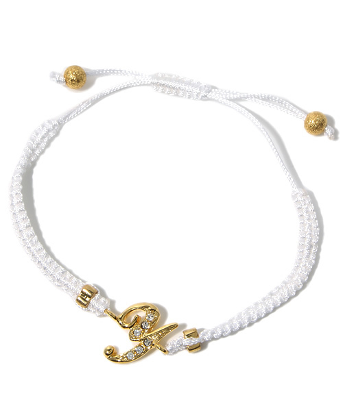 RANDOM（ランダム）の「【 RANDOM / ランダム 】 SWAROVSKI INITIAL CORD BRACELET - WHITE / スワロフスキー コード ブレスレッド（ブレスレット・メンズ・H/K/M/N/R/S/T/Y/A/E・FREE）」の10枚目の写真