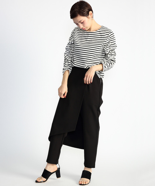 CAPRICIEUX LE'MAGE（カプリシューレマージュ）の「フリルボーダーTシャツ（Tシャツ/カットソー・レディース・ホワイト/ベージュ・FREE）」の7枚目の写真