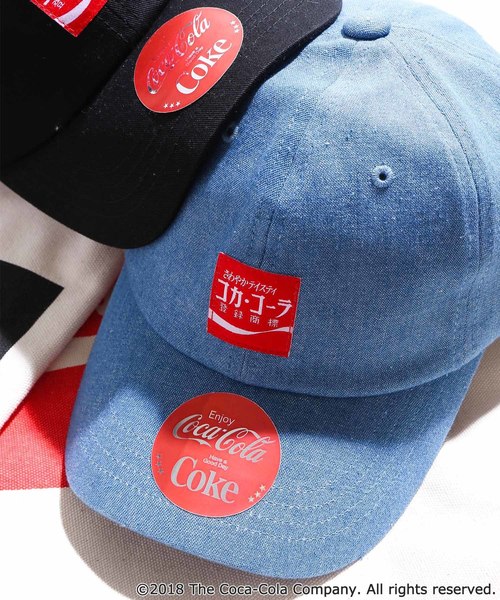 Coca Cola(コカコーラ)の「∴WEGO/コカ・コーラ別注LOWキャップ(キャップ・メンズ・ダークインディゴブルー/ホワイト/ブラック・FREE)」の3枚目の写真