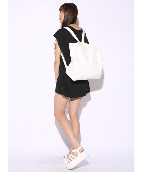 i（アイ）の「宇宙プリントBAG（トートバッグ・レディース・ブラック/ホワイト・ﾌﾘ-）」の4枚目の写真